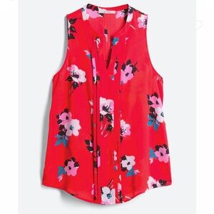 41 Hawthorn Breyson Pleat Detail Split Neck Sleeveless Blouse - Size XS